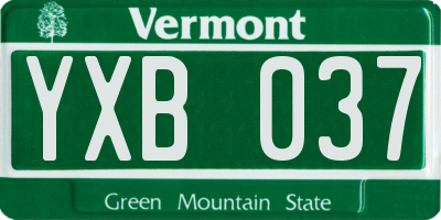 VT license plate YXB037