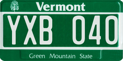VT license plate YXB040