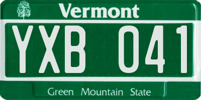 VT license plate YXB041