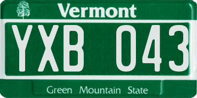 VT license plate YXB043