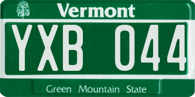 VT license plate YXB044