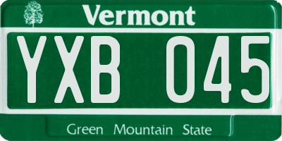 VT license plate YXB045