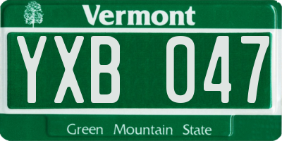 VT license plate YXB047