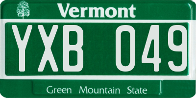 VT license plate YXB049