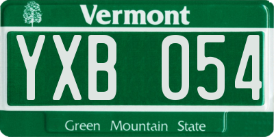 VT license plate YXB054