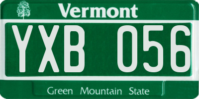 VT license plate YXB056