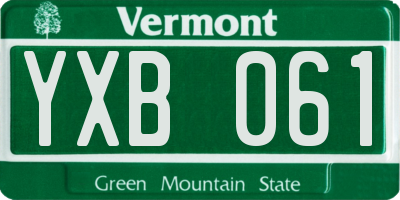 VT license plate YXB061