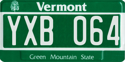 VT license plate YXB064
