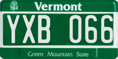 VT license plate YXB066