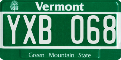 VT license plate YXB068