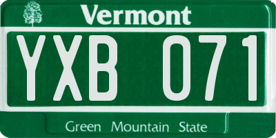 VT license plate YXB071