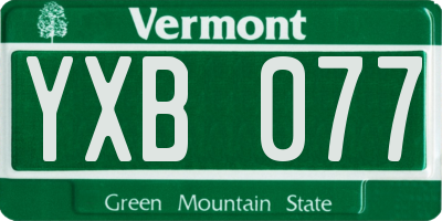 VT license plate YXB077