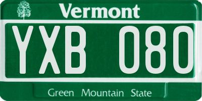 VT license plate YXB080