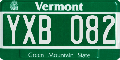 VT license plate YXB082