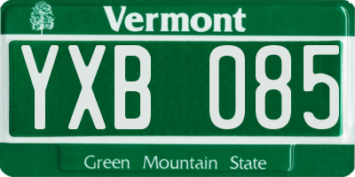 VT license plate YXB085