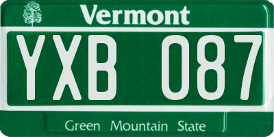 VT license plate YXB087