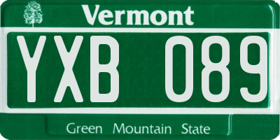 VT license plate YXB089