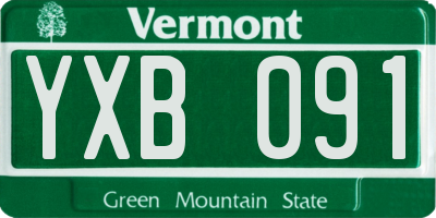 VT license plate YXB091