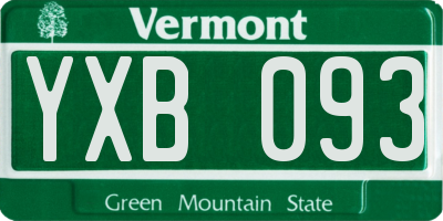 VT license plate YXB093