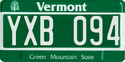 VT license plate YXB094