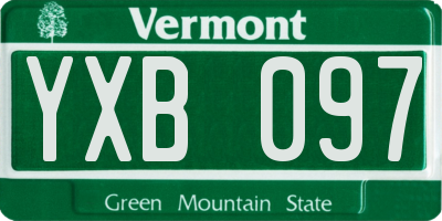 VT license plate YXB097