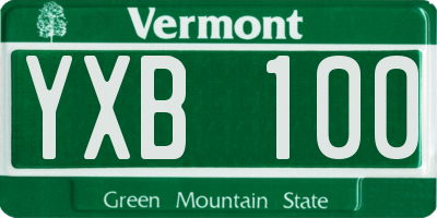 VT license plate YXB100