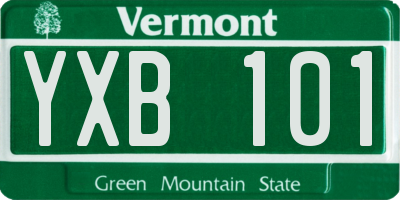 VT license plate YXB101