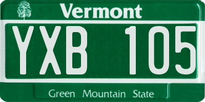 VT license plate YXB105