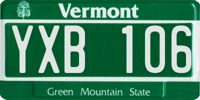 VT license plate YXB106