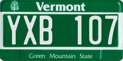 VT license plate YXB107