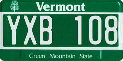 VT license plate YXB108