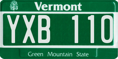 VT license plate YXB110