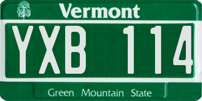 VT license plate YXB114
