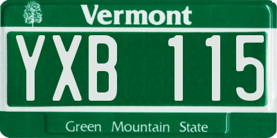 VT license plate YXB115