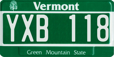 VT license plate YXB118