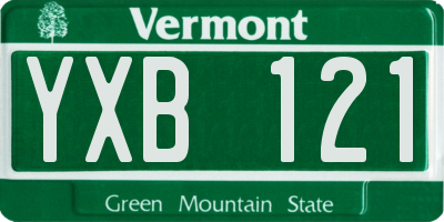 VT license plate YXB121