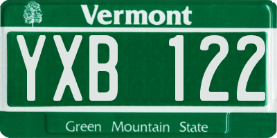 VT license plate YXB122