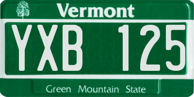 VT license plate YXB125