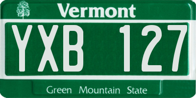 VT license plate YXB127