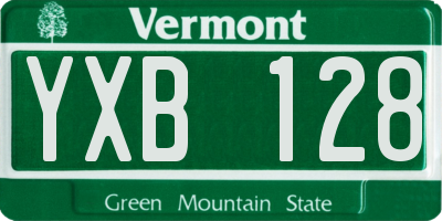VT license plate YXB128