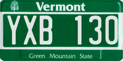 VT license plate YXB130
