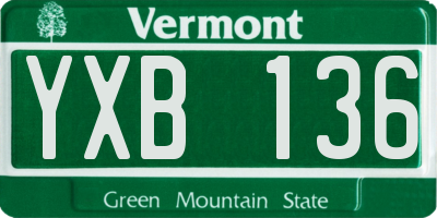 VT license plate YXB136