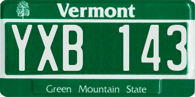 VT license plate YXB143