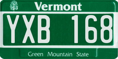 VT license plate YXB168