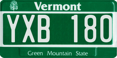 VT license plate YXB180