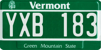 VT license plate YXB183