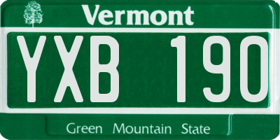 VT license plate YXB190