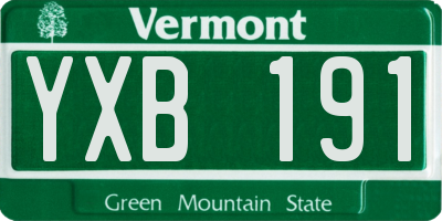 VT license plate YXB191