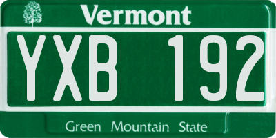VT license plate YXB192