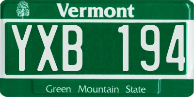 VT license plate YXB194